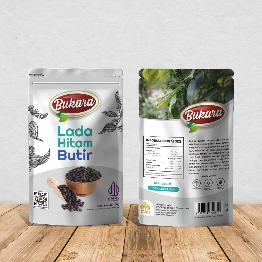 Lada Hitam Butir Pouch 90 gr